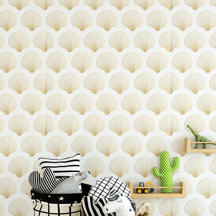 Golden Seashell Wallpaper