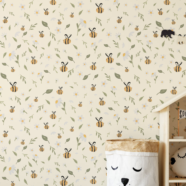 Bee Nursery Wallpaper