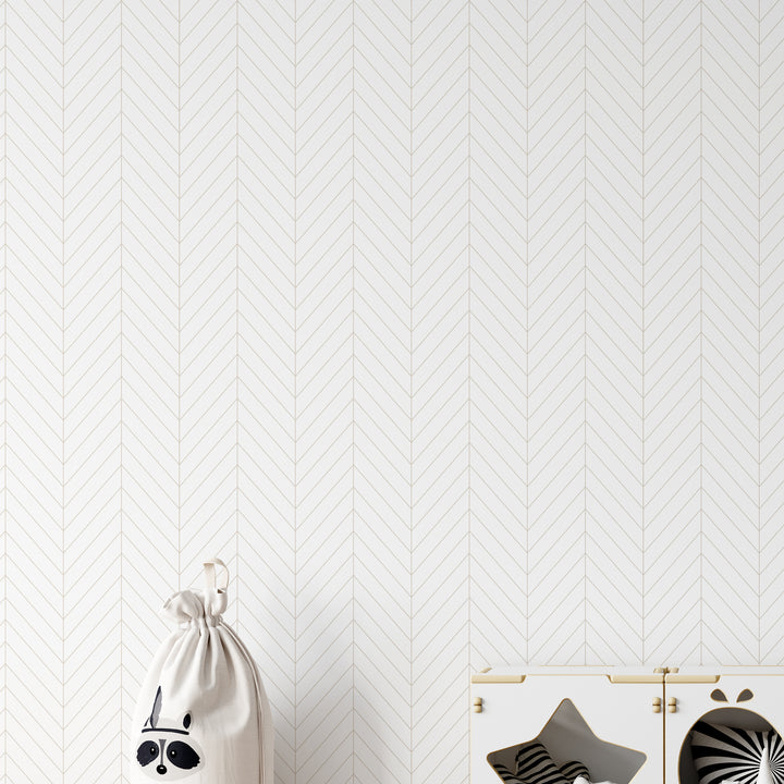 Herringbone Natural Wallpaper