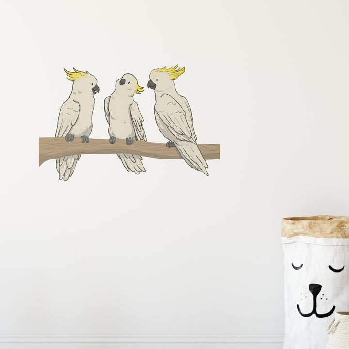 White Cockatoo Branch Wall Sticker
